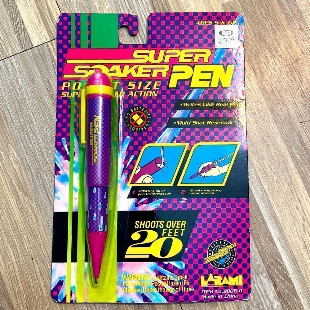 Super Soaker Pen 1993 Larami Shoots Over 20 Feet Pocket Toy New water gun